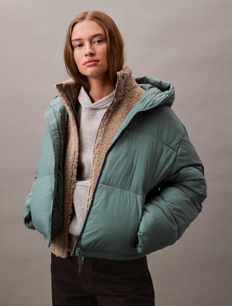 Куртка зимова коротка жіноча Calvin Klein S Зелений (2454077256)
