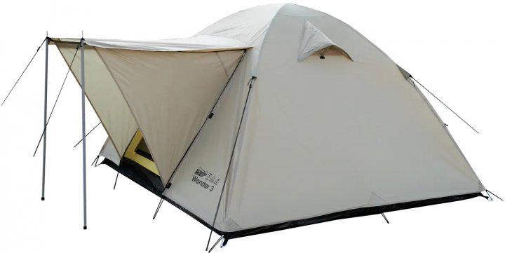 Палатка Tramp Lite Wonder 2 2-местная трехсезонная 160х220х110 см Серый/Желтый (TLT-005-sand)