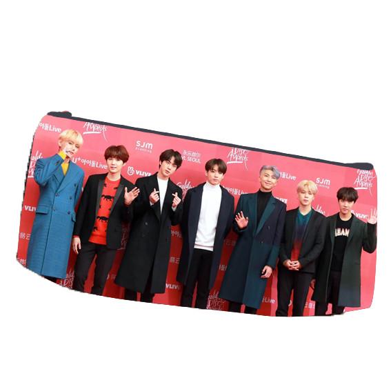 Пенал школьный Бтс BTS Bangtan Boys двухсторонний 22х11 см (pn_0077)