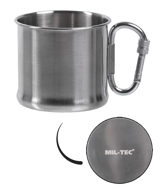 Кружка Mil-Tec сталева з карабіном 500 мл (14607900) - фото 2 Кружка Mil-Tec сталева з карабіном 500 мл (14607900) - фото 2
