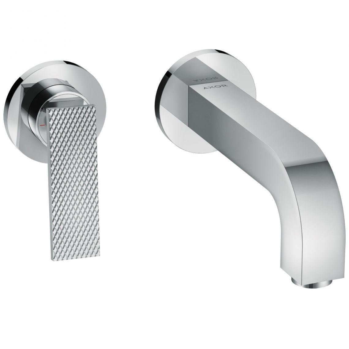 Смеситель для умывальника скрытого монтажа Axor Citterio 220 Lever rhombic cut со стены Chrome (39181000)