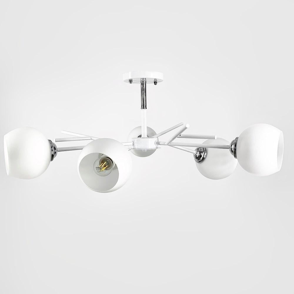 Люстра на 6 білих плафонів Ø 60 см (088N/6 WT+CH+WT) - фото 1