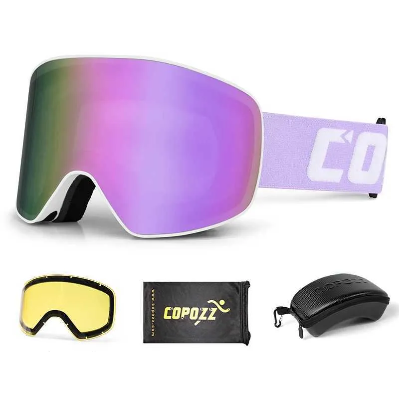 Маска гірськолижна Copozz GOG-2919 Anti-Fog Ski Unisex магнітна захист від ультрафіолету Purple (60613)