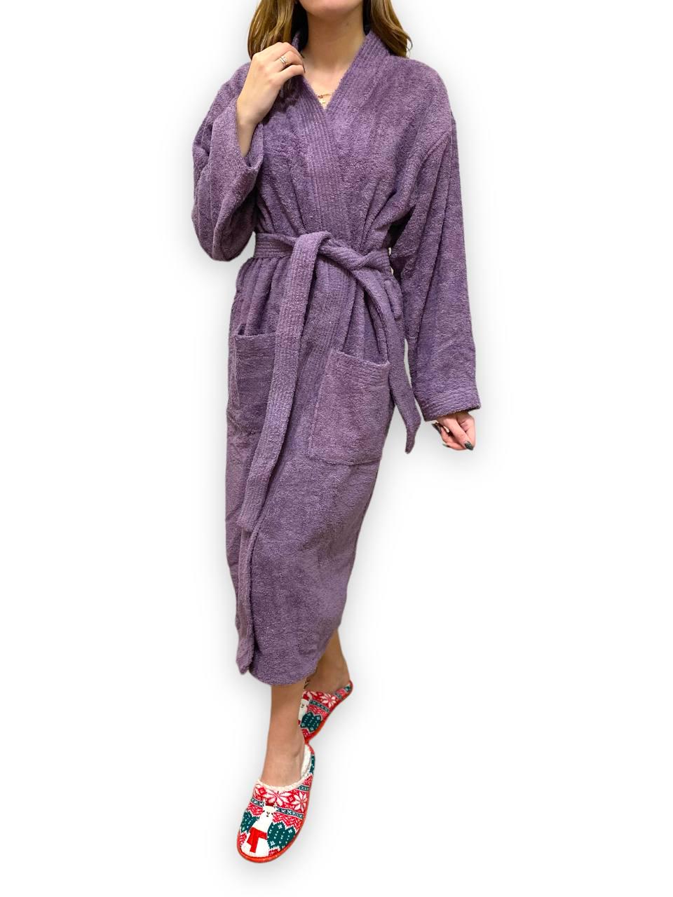 Халат женский махровый L Фиолетовый (12924338)