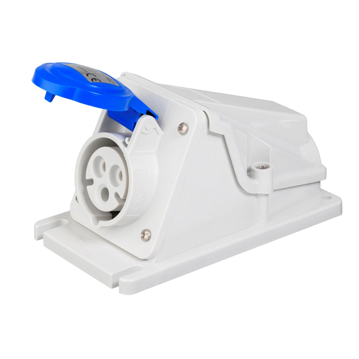 Силовая розетка Gewiss IEC 309 HP 2P+E 16А 230 В стационарная IP44 Синий (GW62477)