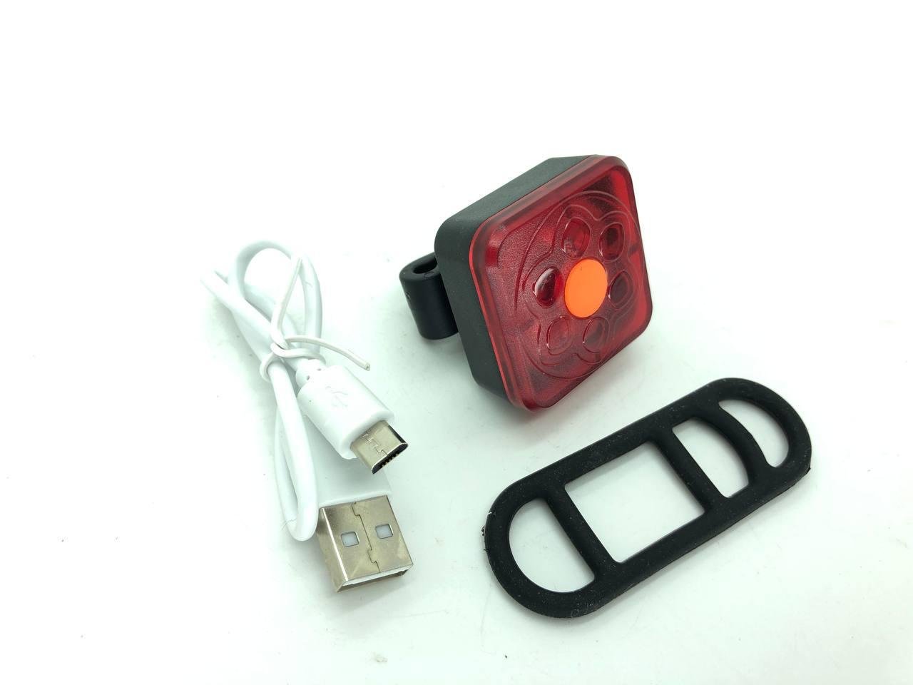 Фонарь для велосипеда XFL-106-6SMD RED ЗУ microUSB 5 реж. (40088) - фото 3