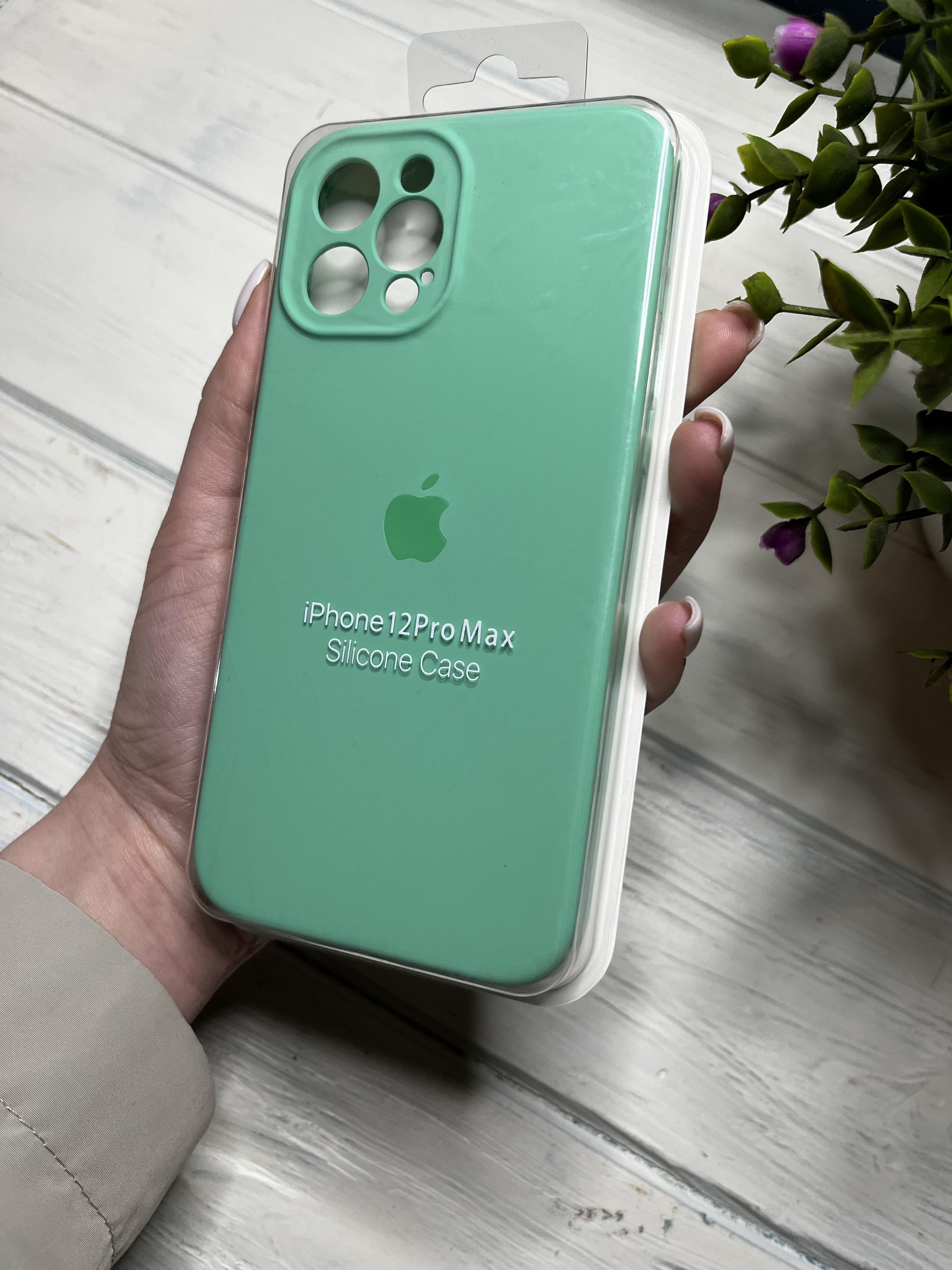 Чохол накладка на iPhone (Айфон) 12 Pro Max квадратні борти silicone case full camera на apple