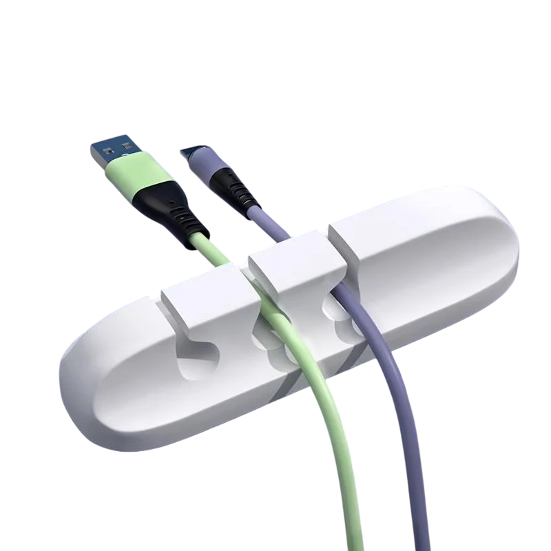 Тримач-органайзер для кабелів на 3 гнізда 8,5 см Білий (35-9-1796-Б)