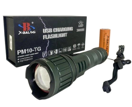 Фонарь аккумуляторный ручной WL 1485 BL-G65-1 с красным и белым светом Dark Green (BL-G65-1)