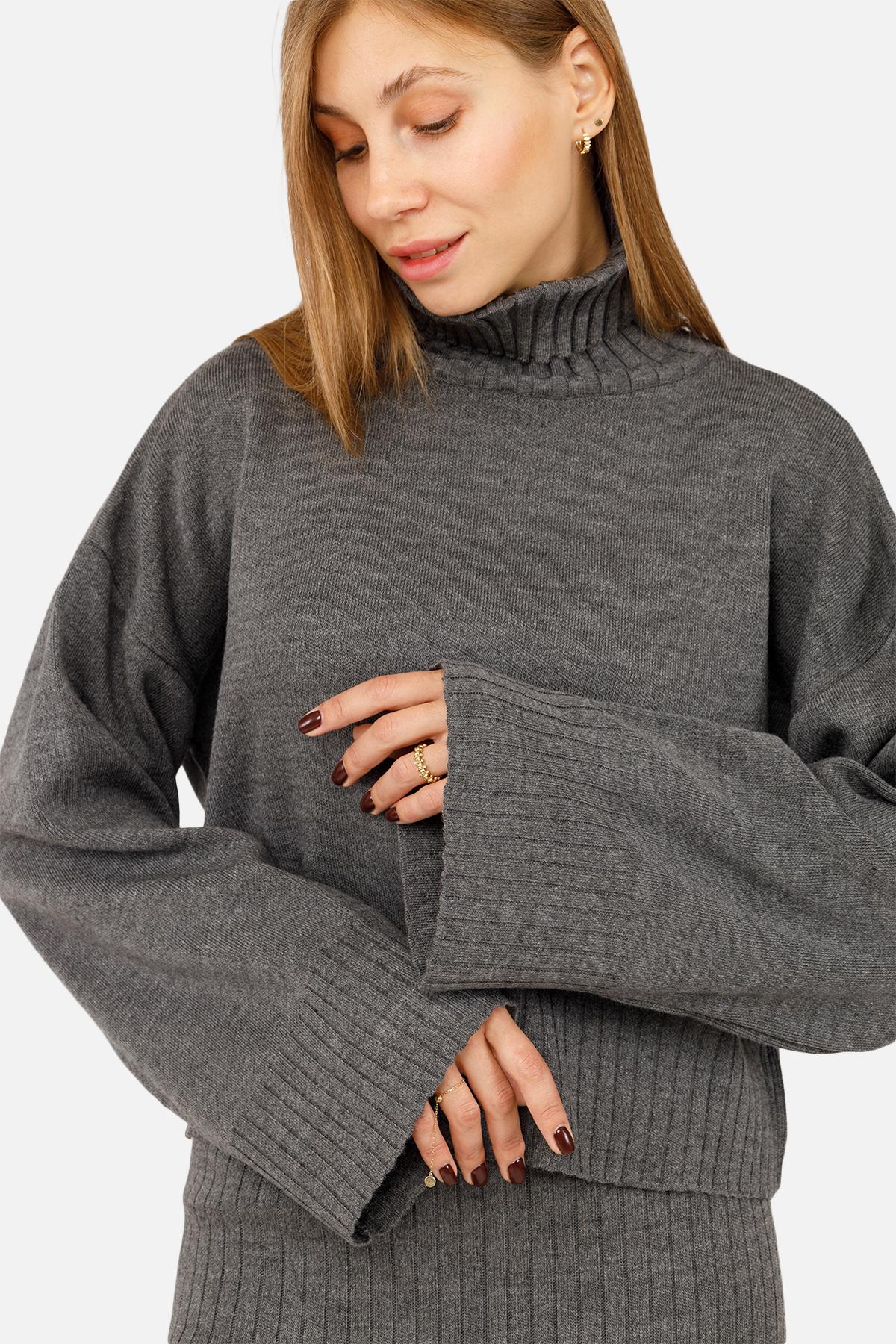 Светр жіночий ЦБ-00262083 р. 44 Графіт (SKT001025831) - фото 3 Светр жіночий ЦБ-00262083 р. 44 Графіт (SKT001025831) - фото 3