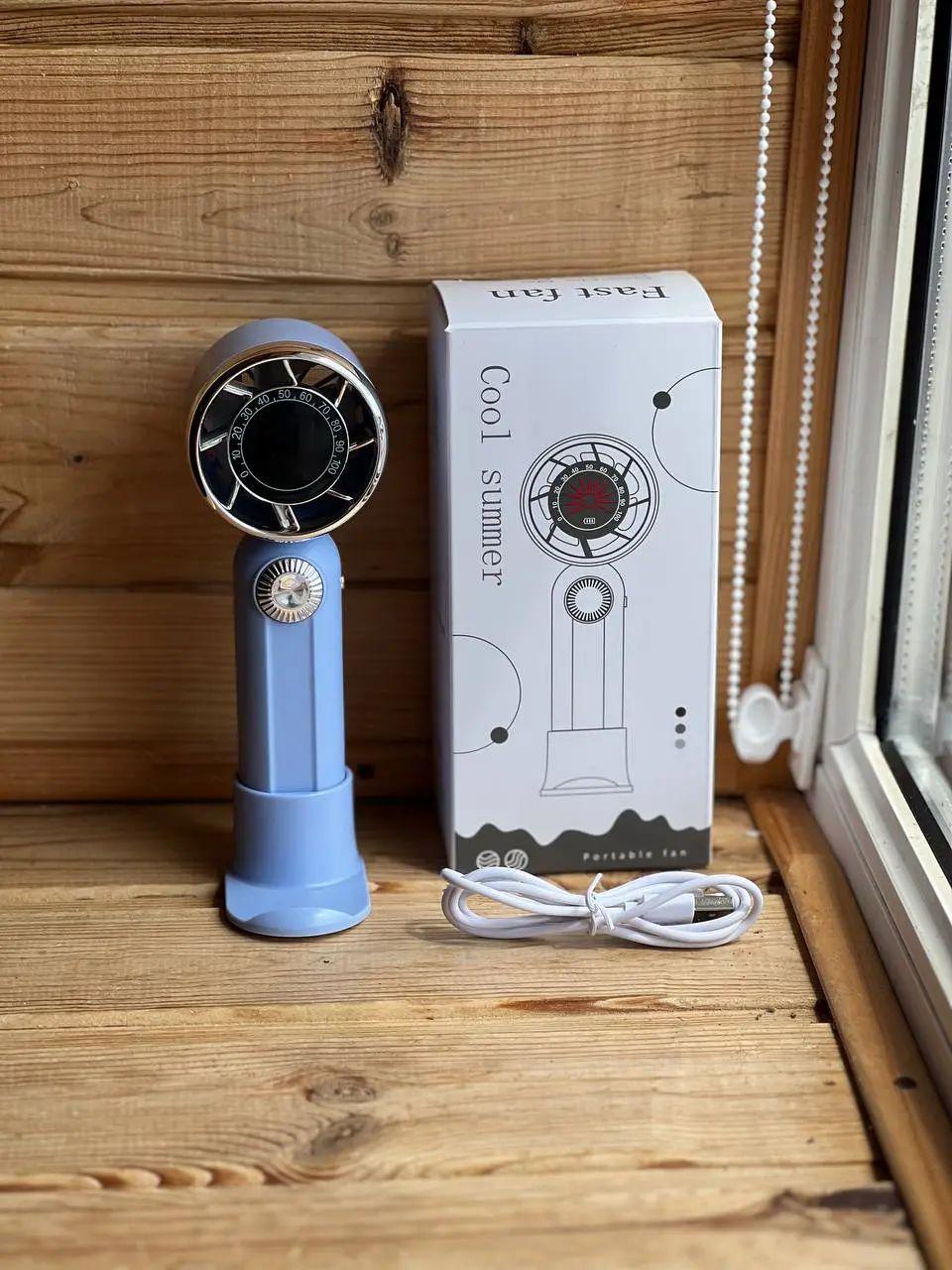 Вентилятор ручний fan AND LY-954 акумуляторний з 5 рівнями швидкості та цифровим дисплеєм пластиковий (opt-104438)