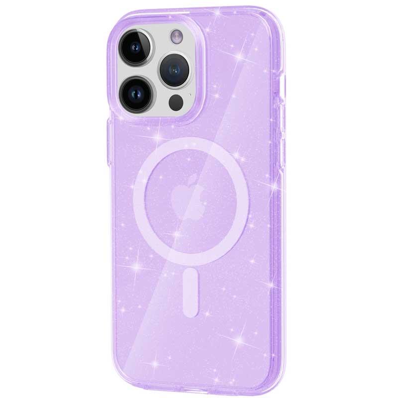 Противоударный Чехол Epik для Apple iPhone 15 Pro Max (6.7") Galaxy Sparkle (MagFit) TPU Purple+Glitter