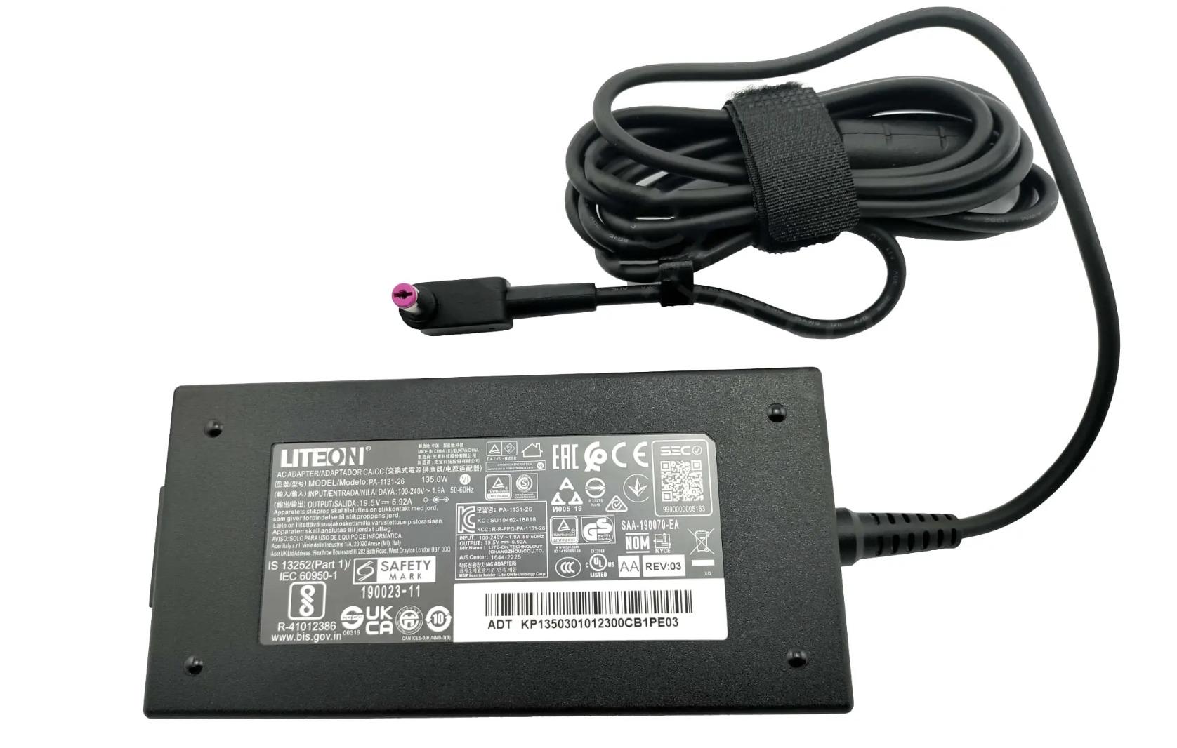 Блок питания для ноутбука Acer Predator/Aspire Nitro 135W LiteON 19.5V 6.92A 5,5х1,7 мм (03109)