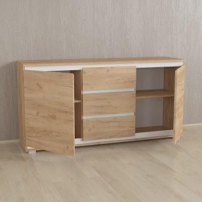 Комод Forte Mikkel 1502x759x390 мм Дуб краф/Белые планки (id27/Б3-kraft-plnk-white)