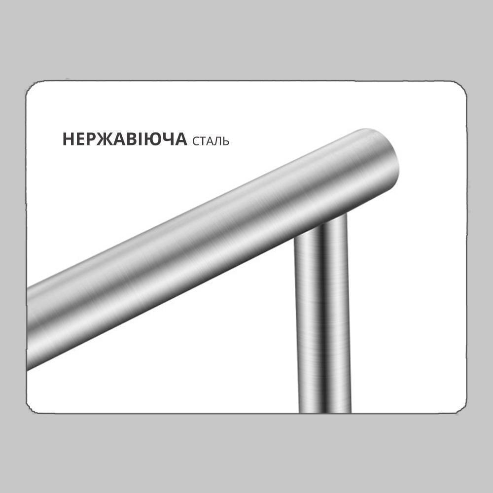 Держатель туалетной бумаги настенный стальной самоклеящийся Серебристый (18340419) - фото 2