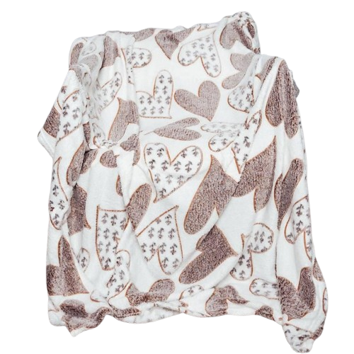 Плед із мікрофібри Серце двоспальний 180х200 см Бежевий (П4К-pol-zukerka-003) Плед із мікрофібри Серце двоспальний 180х200 см Бежевий (П4К-pol-zukerka-003)