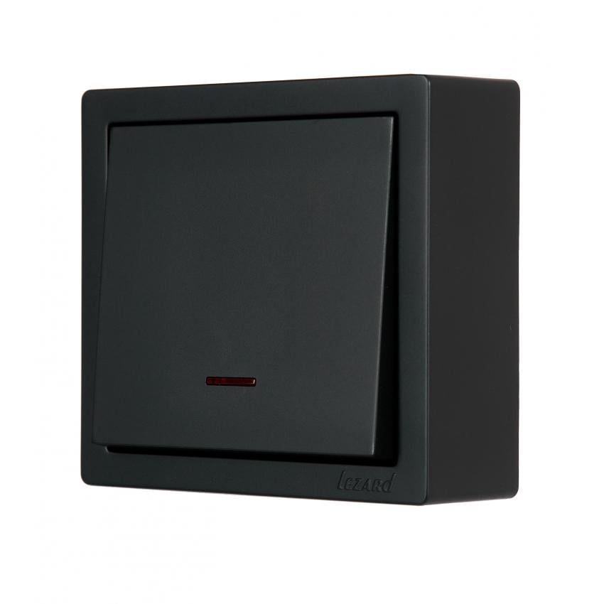 Вимикач одноклавішний Lezard Leto з підсвіткою Антрацит (752-4200-111)