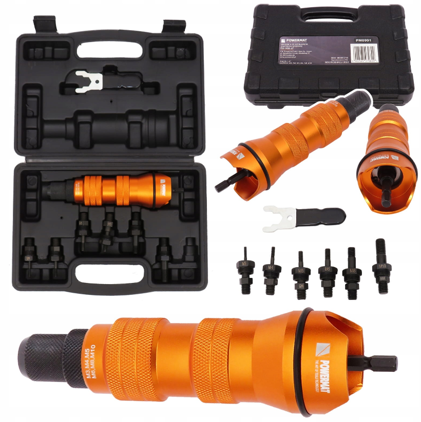 Заклепник на шурупокрут POWERMAT/Адаптер для заклепок 8 елементів (PM099112) - фото 2