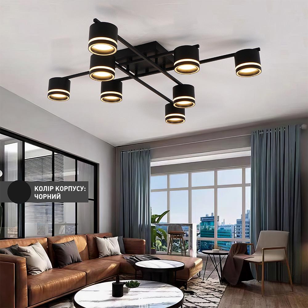 Люстра на 8 ламп ESLLSE GELA GX53 820x820x140 мм Чорний (10521) - фото 7