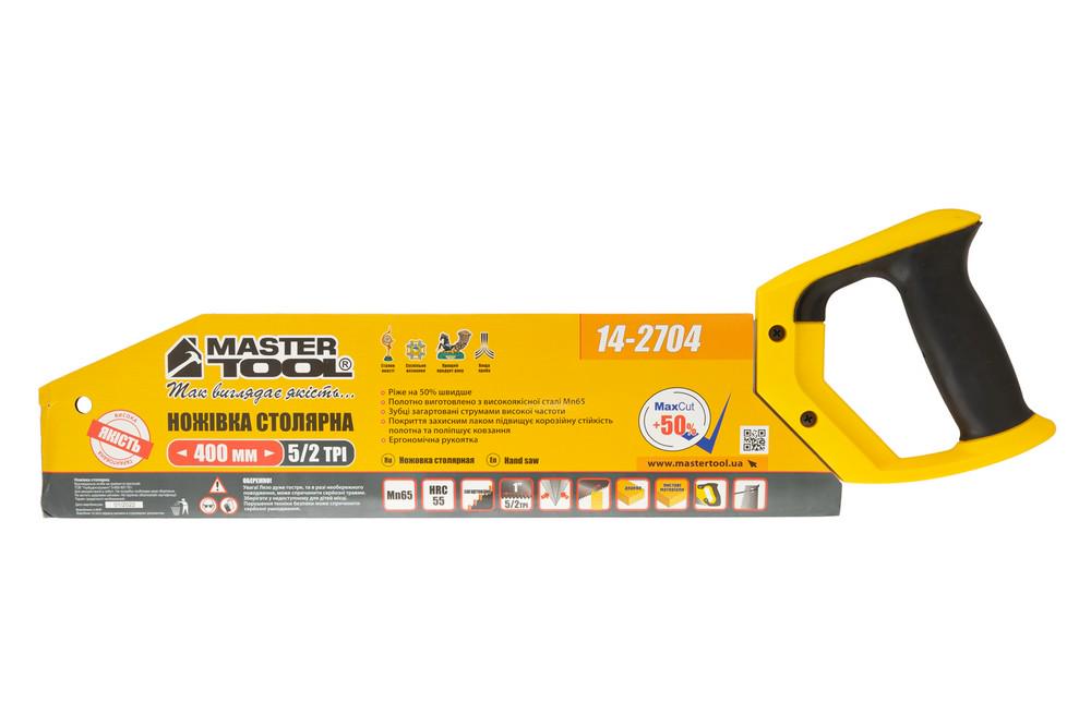 Ножовка столярная Mastertool 2TPI/5TPI MAX CUT закаленный зуб 2D заточка полированная 400 мм - фото 3