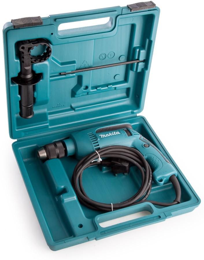 Дрель ударная Makita HP1641K (680Вт, 13мм) + кейс (4317)
