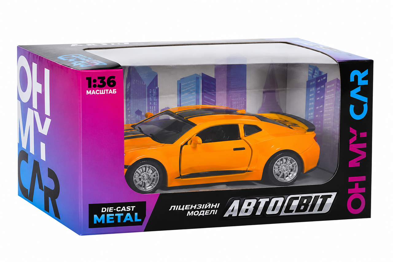 Машинка АвтоСвіт AS-1849 Chevrolet Camaro 1:36 металлическая инерционная (35970969)