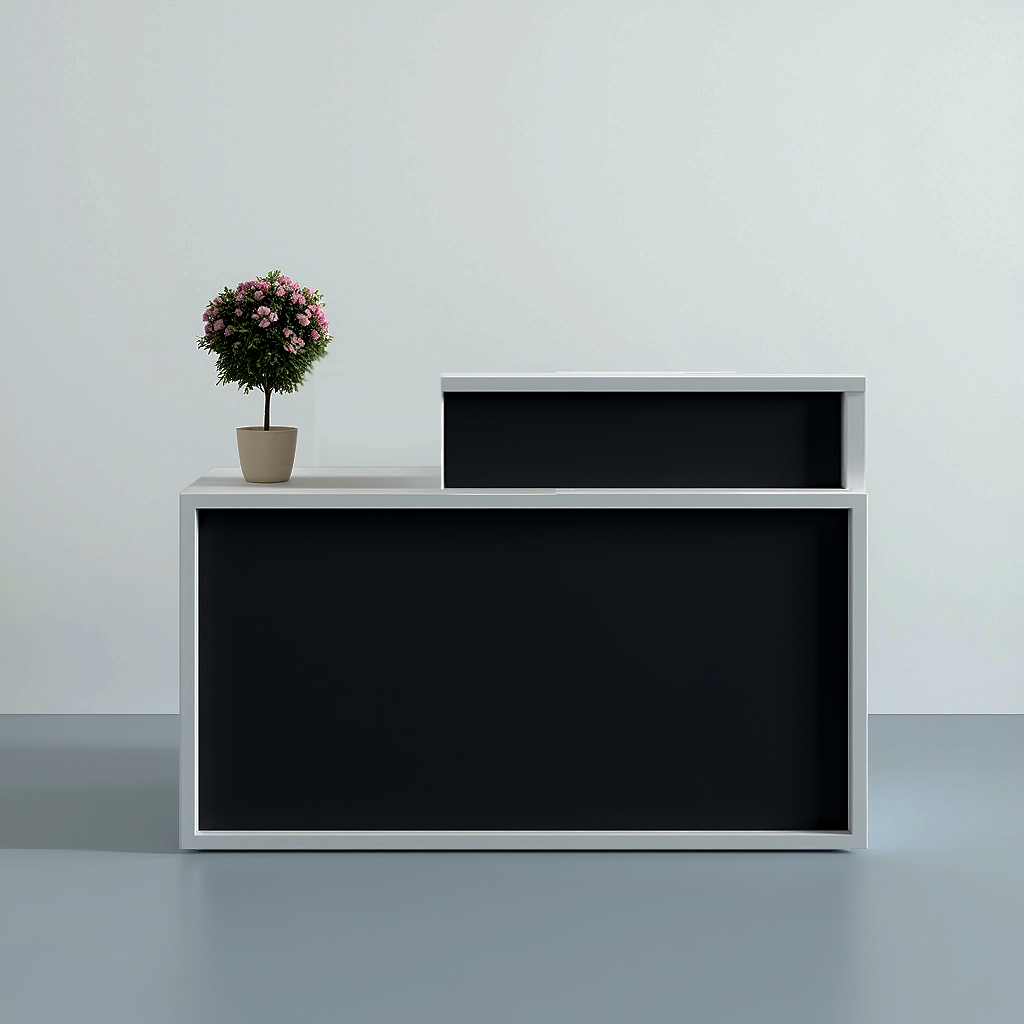 Стойка-ресепшн/4 Tobi Sho левосторонняя для офиса/салона с подсветкой 1400х600х1050 мм Белый/Черный (346578813) - фото 1 Стойка-ресепшн/4 Tobi Sho левосторонняя для офиса/салона с подсветкой 1400х600х1050 мм Белый/Черный (346578813) - фото 1