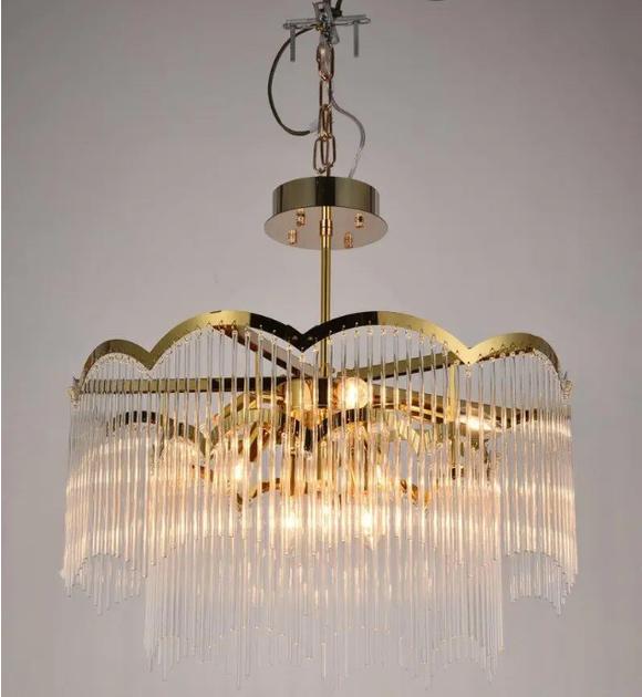 Люстра потолочная Sirius с хрустальным плафоном под восемь ламп E14 IP20 Ш 5154/600 GD Золотой (28687553)