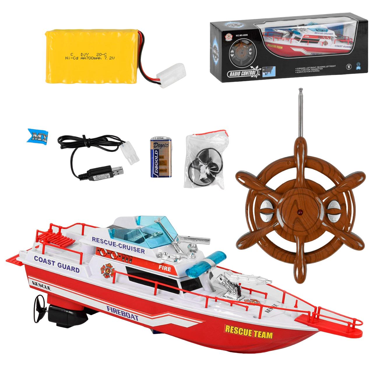 Катер на радіокеруванні ZHI MING XING Пожежна служба акумулятор 72V батарея 9V частота 27 MHz Red/White (102656) - фото 2 Катер на радіокеруванні ZHI MING XING Пожежна служба акумулятор 72V батарея 9V частота 27 MHz Red/White (102656) - фото 2