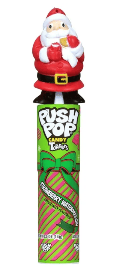 Льодяник на паличці Push Pop Topper Christmas Lollipop Santa 14 г (2845545006)