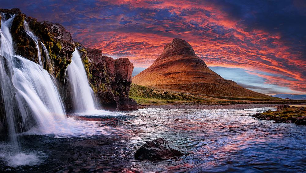 Фотосетка Водопад на закате 800851 2х1,5 м
