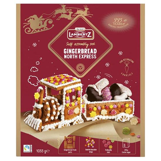 Новогодний Пряничный Поезд Lambertz Gingerbread North Express 1035 г