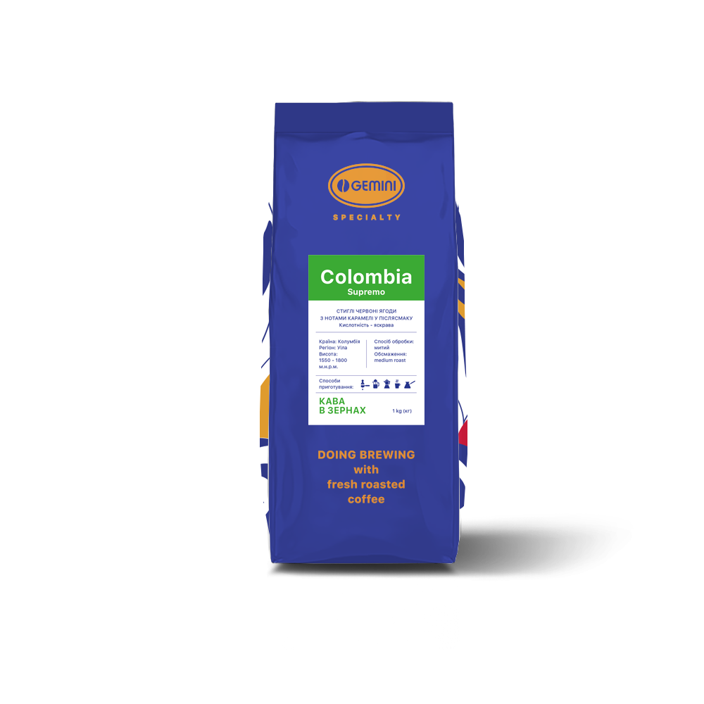 Кофе в зернах Gemini Colombia Supremo 1 кг (35371650) Кофе в зернах Gemini Colombia Supremo 1 кг (35371650)