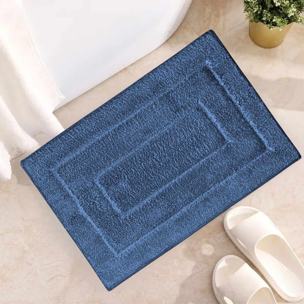 Коврик для ванной комнаты и душа для ног микрофибра антискользящий 40х60 см Синий