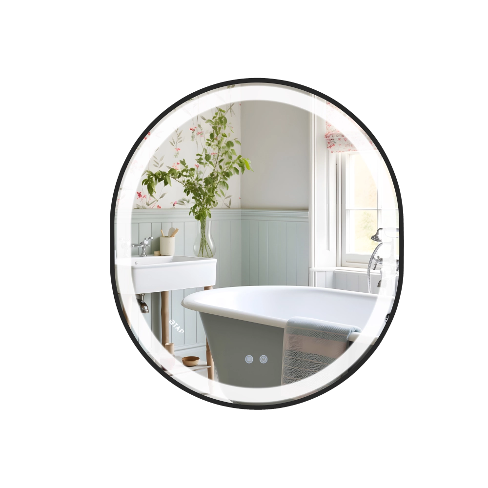 Зеркало в ванную комнату Qtap Gemini GE1 овальное с LED-подсветкой Touch 800х700 мм (SD00052319)