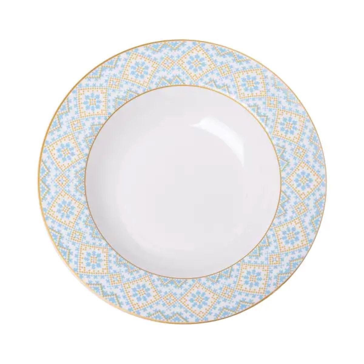 Тарілка супова порцелянова 21.5 см з орнаментом (HP-7-739)