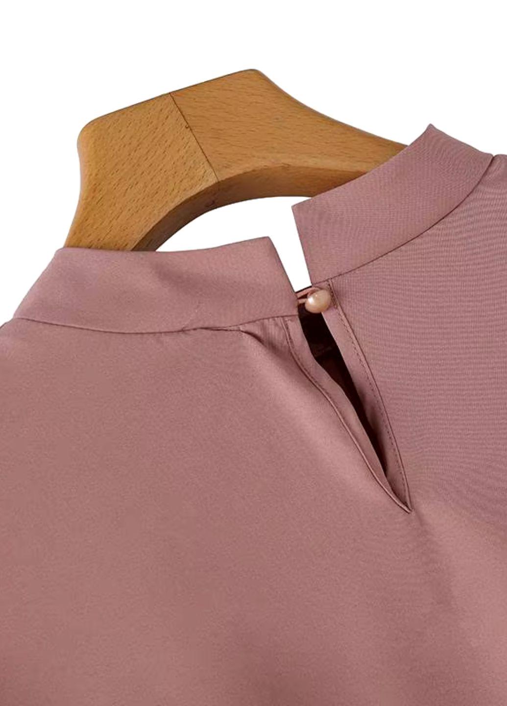 Блузка женская с рукавами с сеткой и рюшками снизу Zanzea 15706 3XL Пыльная роза - фото 4 Блузка женская с рукавами с сеткой и рюшками снизу Zanzea 15706 3XL Пыльная роза - фото 4