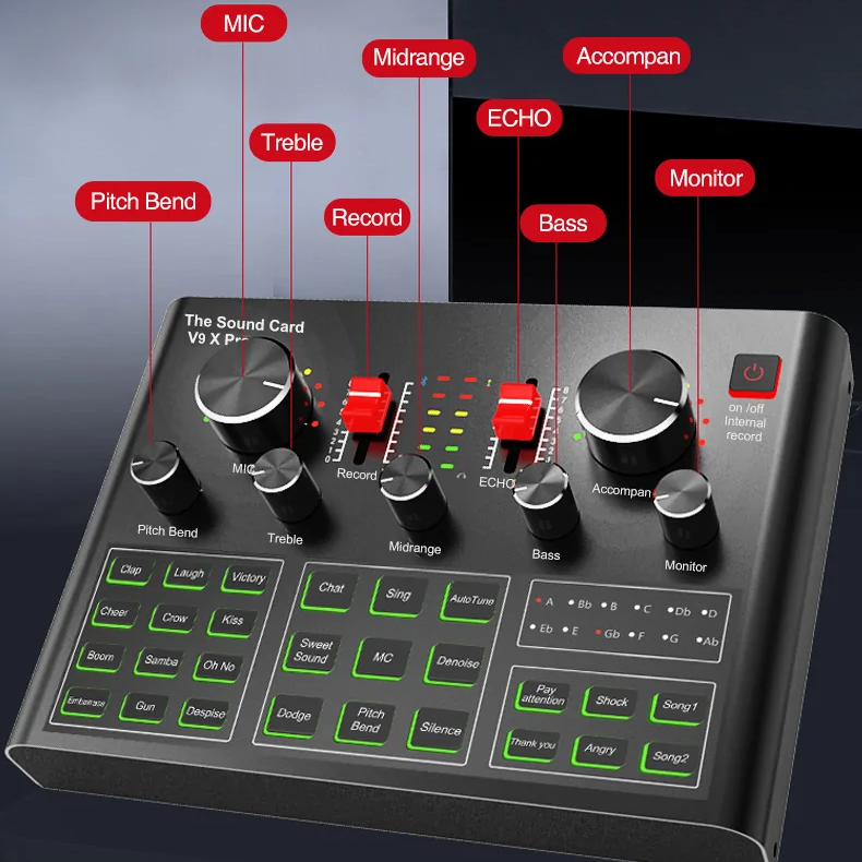 Студийный вокальный комплект V9X Pro микрофон с держателем/ветрозащита/звуковая карта (bf2e9c0c) - фото 9 Студийный вокальный комплект V9X Pro микрофон с держателем/ветрозащита/звуковая карта (bf2e9c0c) - фото 9