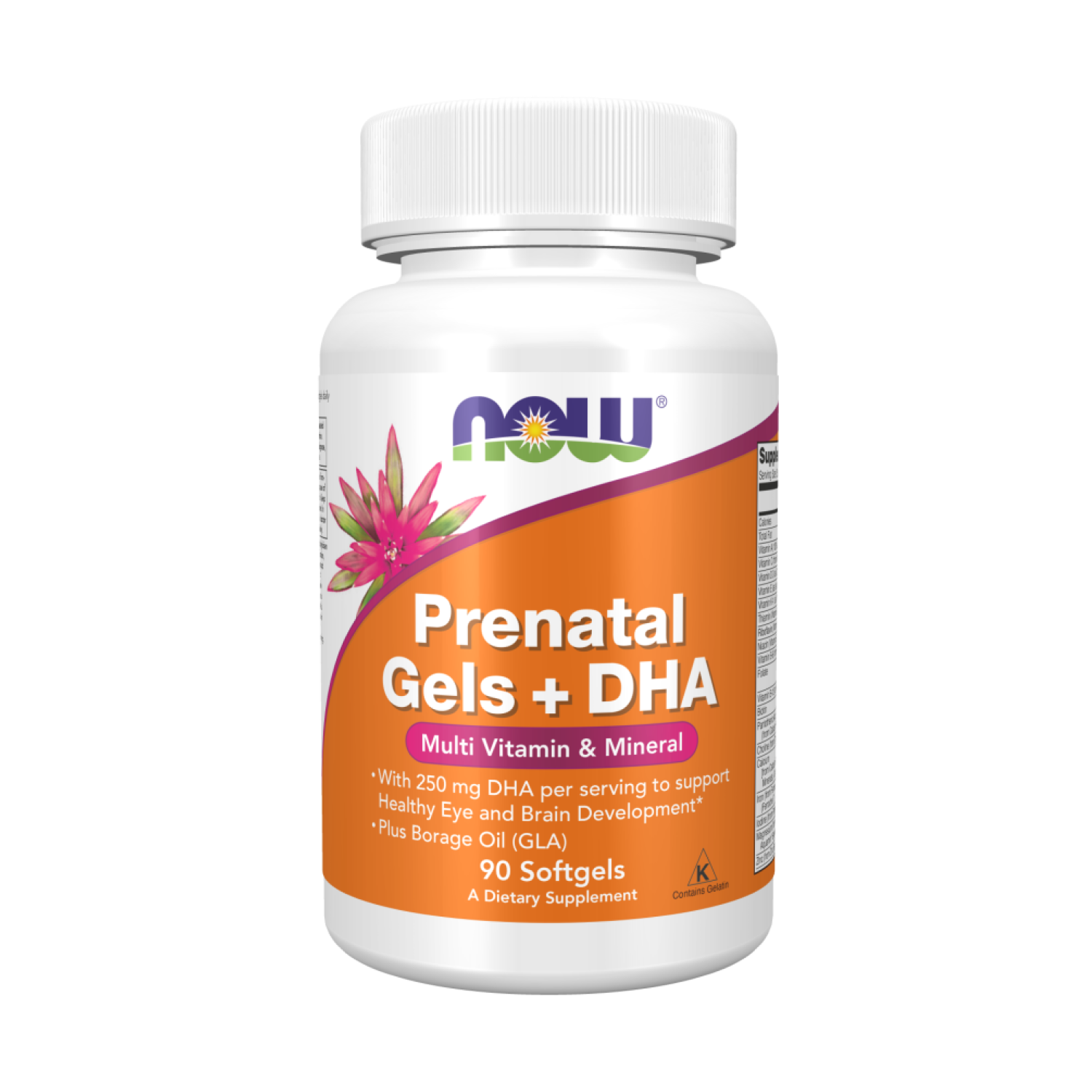 NOW Витамины для беременных Prenatal+DHA 90 капсул