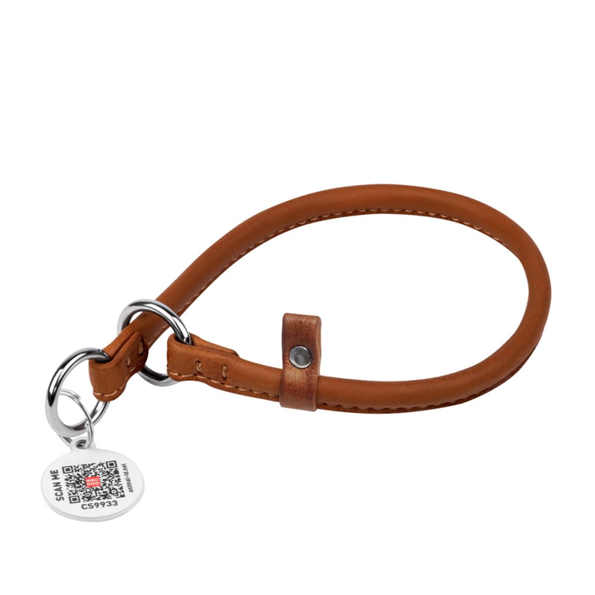 Ошейник-удавка для собак Waudog Soft рывковый круглый кожаный 13 мм x 70 см Коричневый