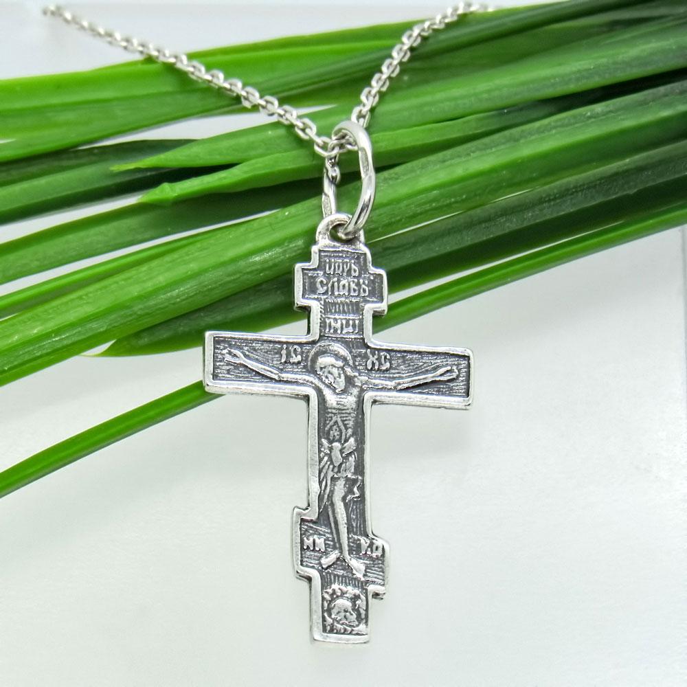 Срібний християнський підвіс Хрестик 8 (1137349658) - фото 4