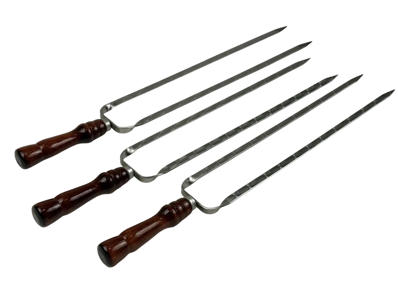 Набор шампуров двойных GrillMaster Кизляр из нержавеющей стали 3 мм 3 шт. Коричневый (10-164-SH-3112)