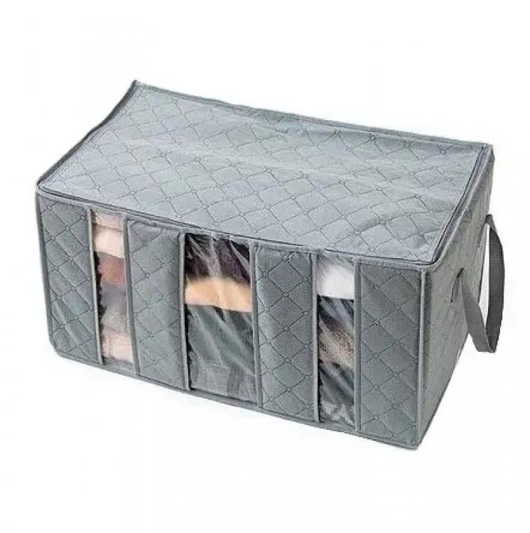 Органайзер для одежды на три секции бамбук 60x35x30 см Grey (103415) Органайзер для одежды на три секции бамбук 60x35x30 см Grey (103415)