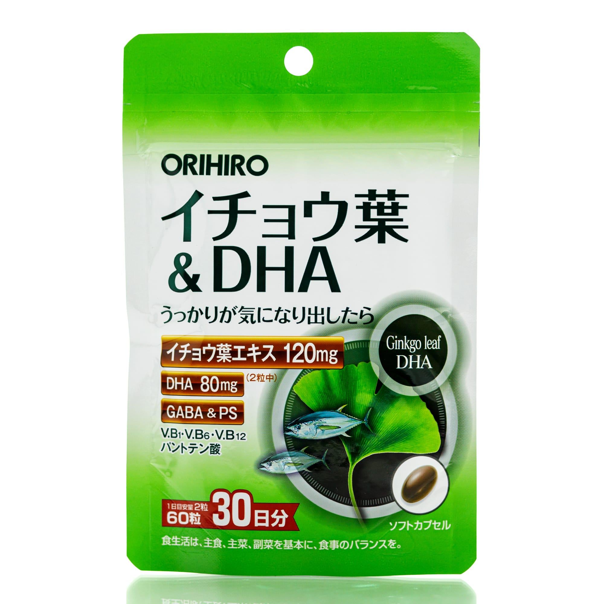 Гинкго билоба/Омега Orihiro Ginko leaf DHA 30 дн. 60 шт.