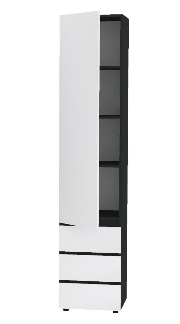Шкаф Алекса СН-400-3п 40х55х238 см Белый/Антрацитовый (70860)