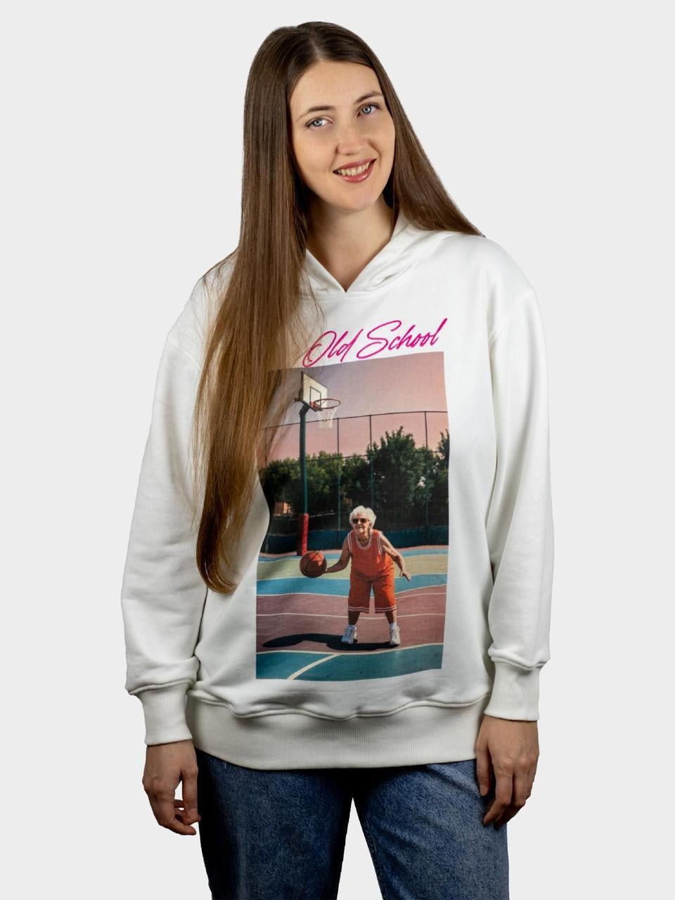 Худі унісекс оверсайз BOJO Old school бабуся S/M Шампань