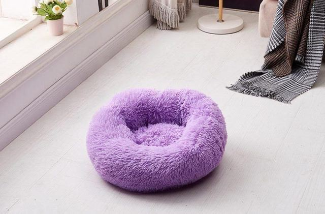 Лежак лежанка для котів та собак Incor 100 см штучне хутро Фіолетове (100-11) - фото 3