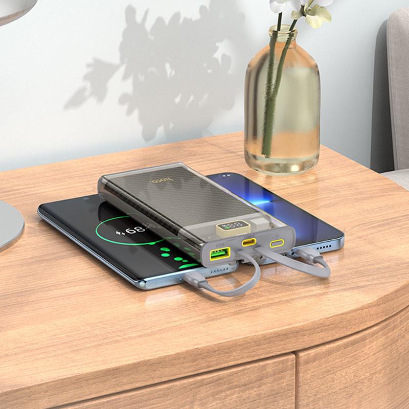 Повербанк Hoco J104 Discovery Edition 22,5W with cable 10000 mAh Gray (00000067625_1) - фото 8 Повербанк Hoco J104 Discovery Edition 22,5W with cable 10000 mAh Gray (00000067625_1) - фото 8