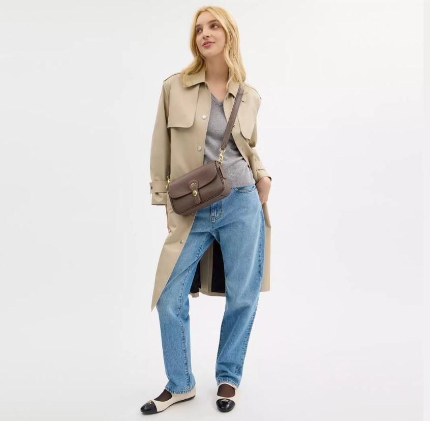 Сумка Coach Hadley Shoulder Bag pebbled leather/Gold/Dark Stone (b2410) - фото 5