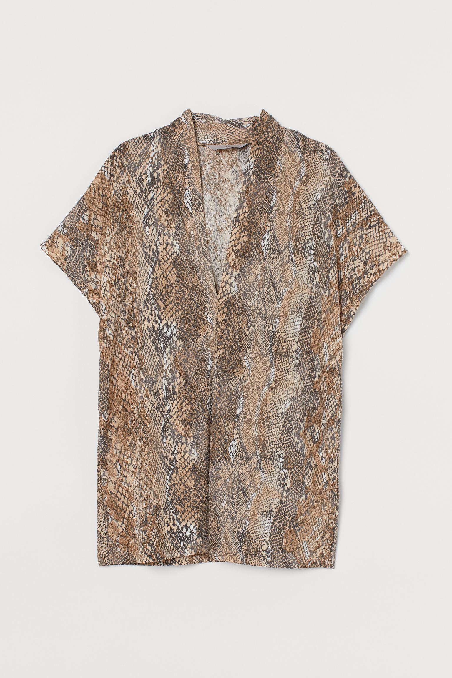 Блуза H&M S Бежево-серый (25047703150)